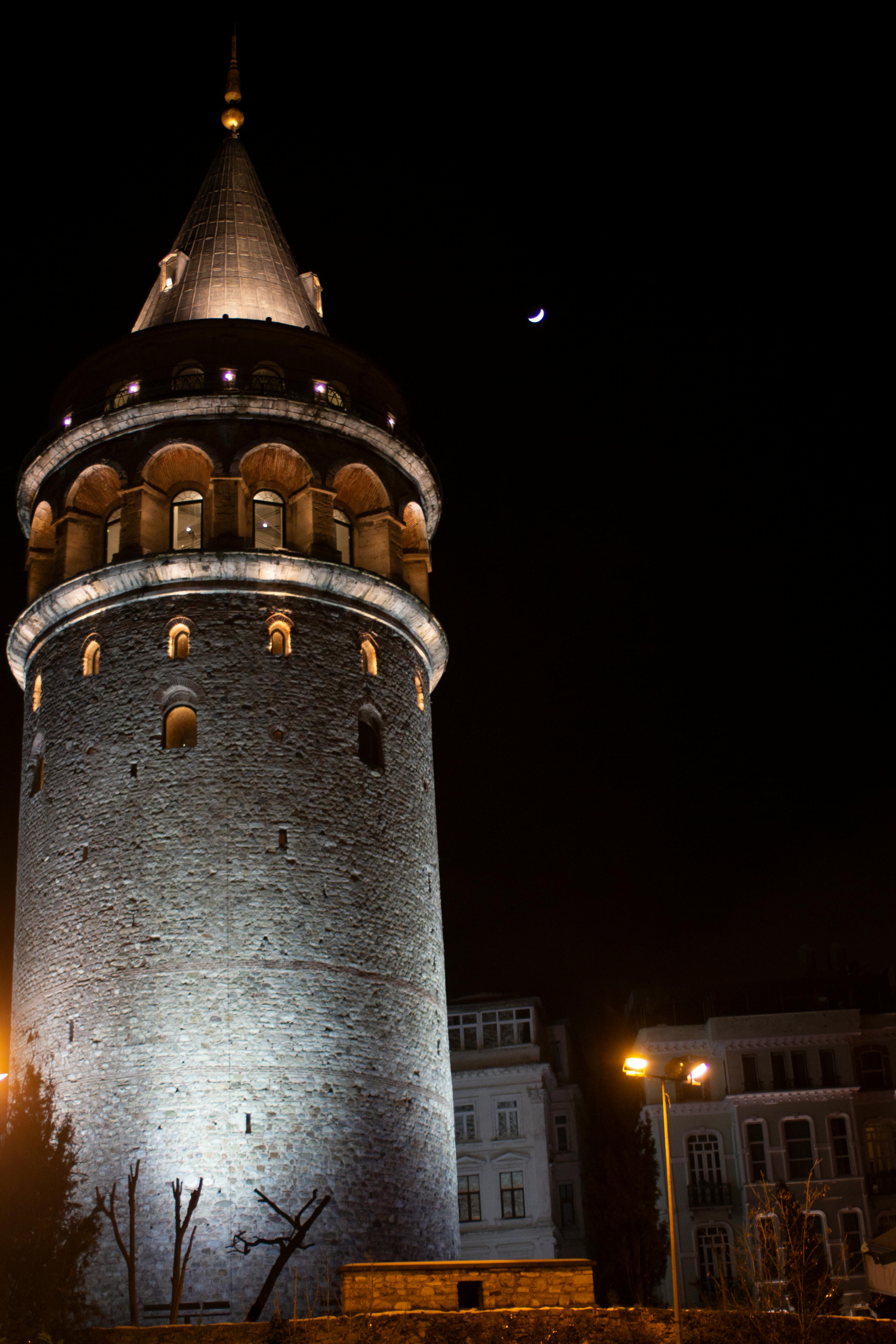 galata bridge at night