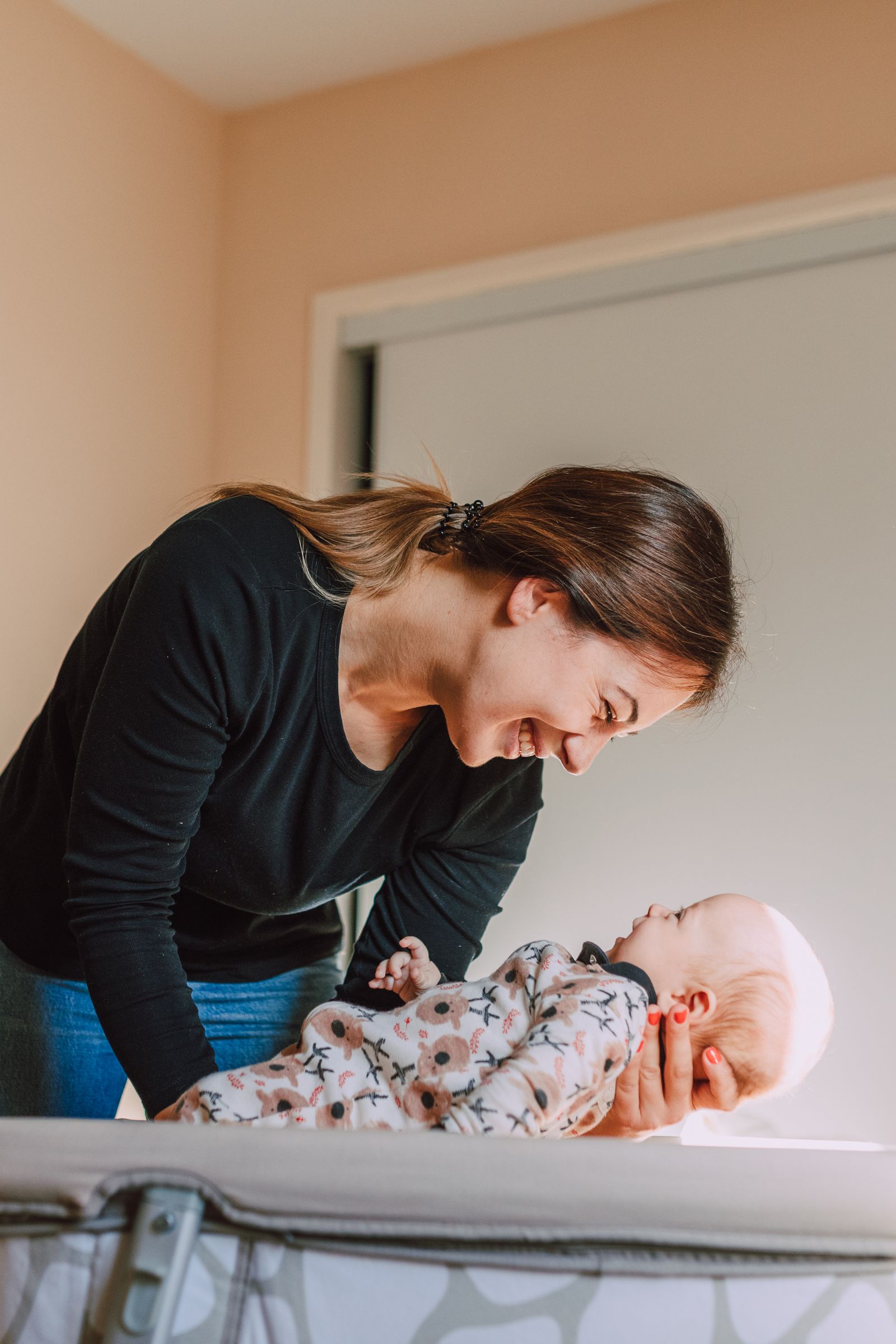 A parent and child sharing a warm, everyday moment