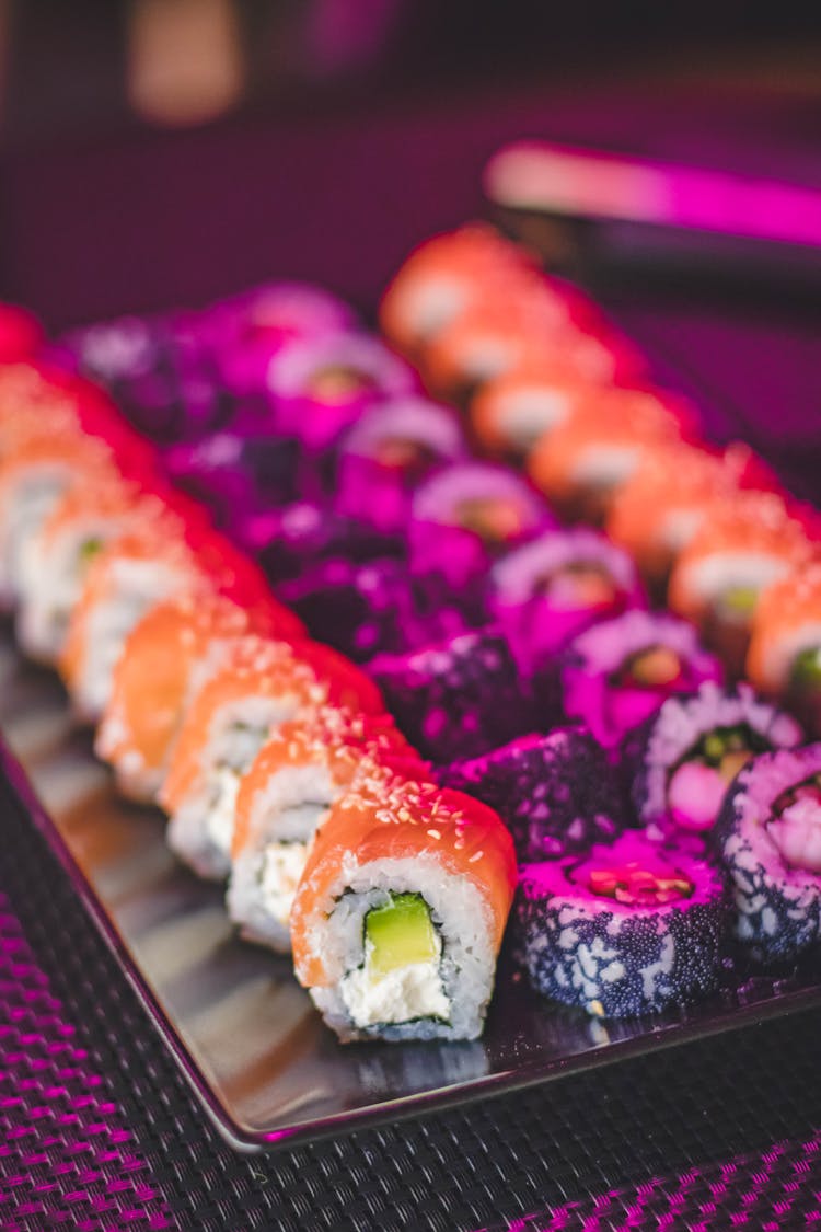 Maki Sushi On Glass Plate