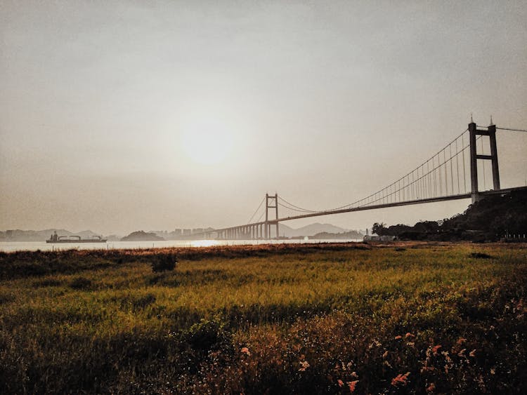 Tsing Ma Bridge In Hongkong 