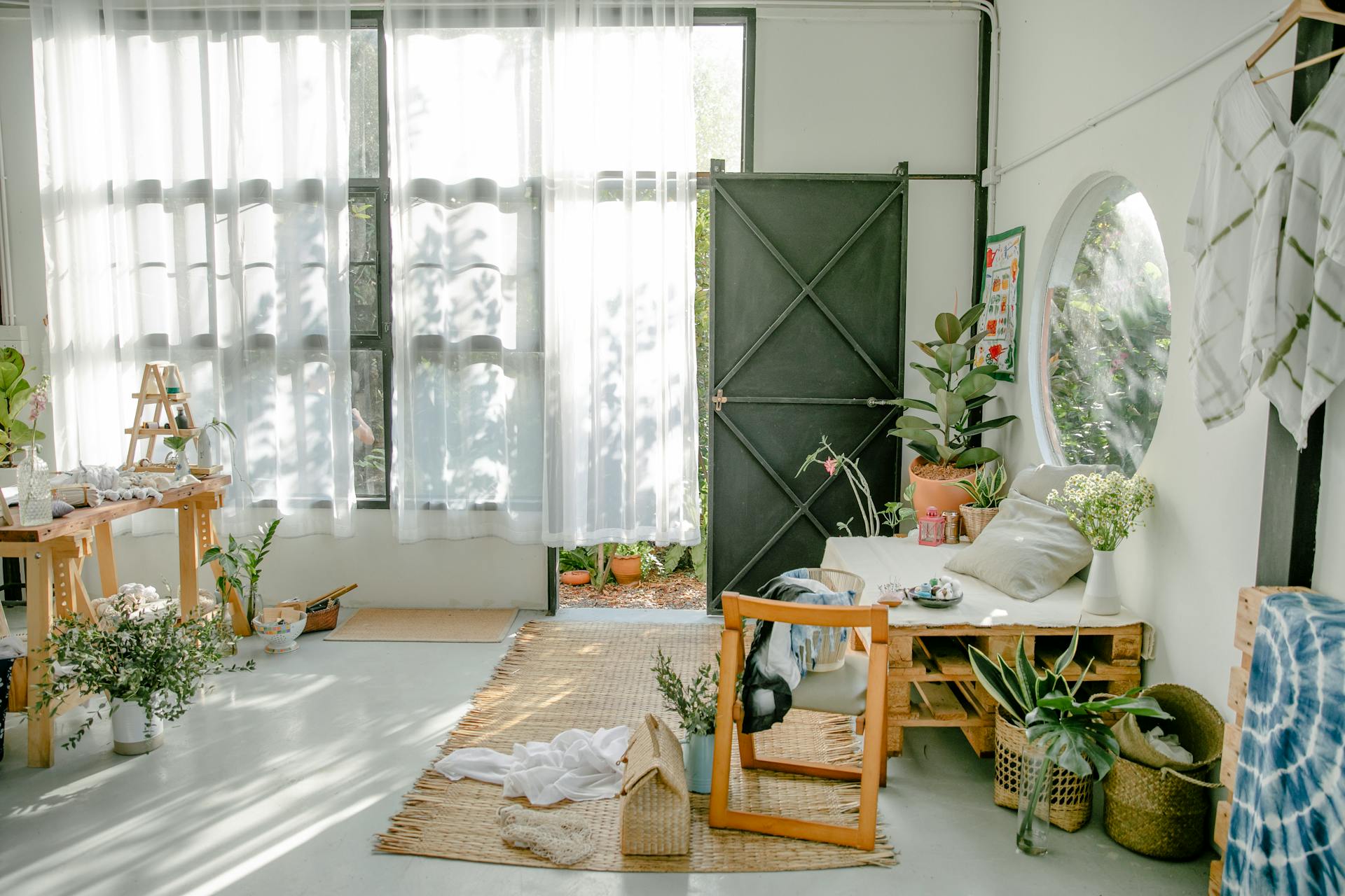 Interior of cozy apartment with furniture