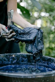deep indigo dyed fabric