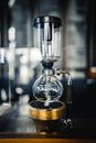 Professional vacuum coffeemaker on table