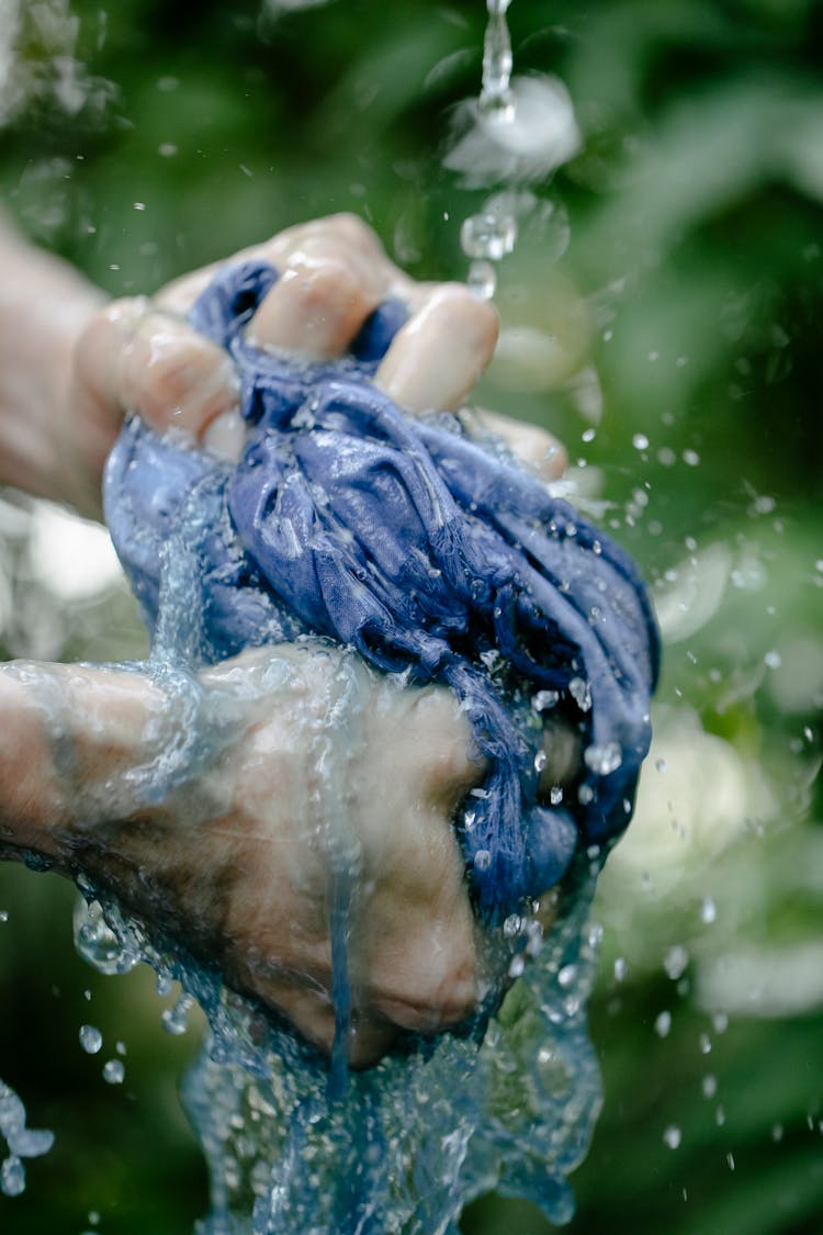 Person Dyeing Fabric 