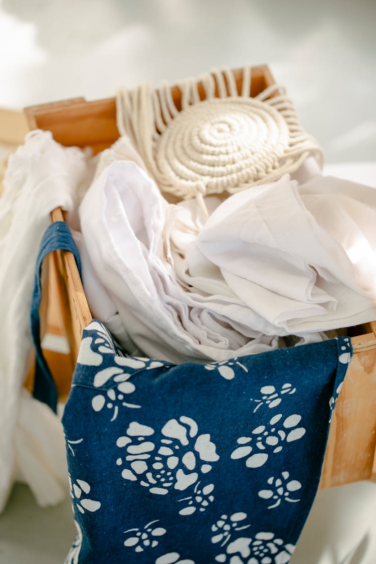 Cotton Scarfs In A Wooden Box 