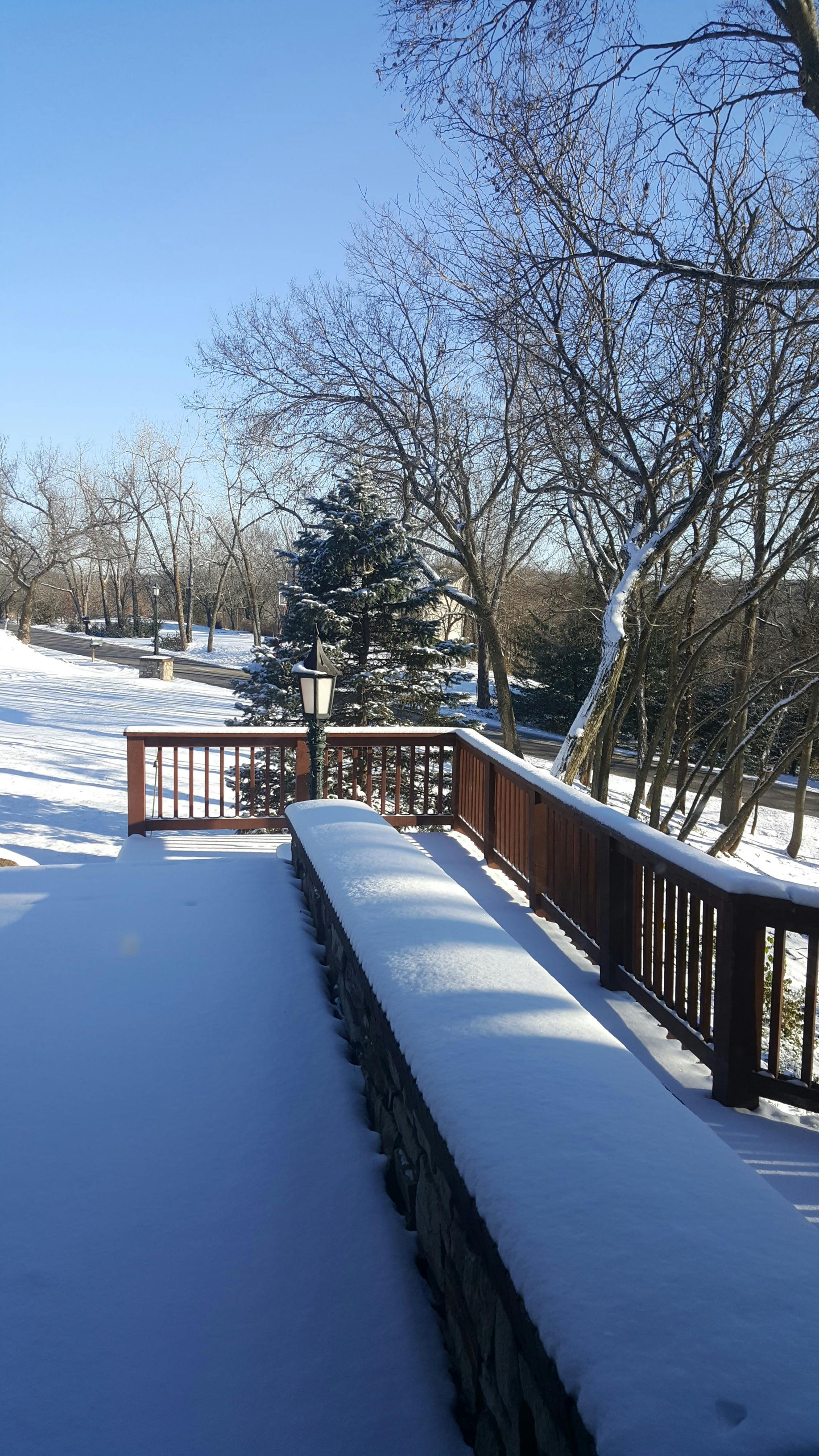 Free stock photo of Snow on Deck - Lake Quivira Kansas 66217 - USA