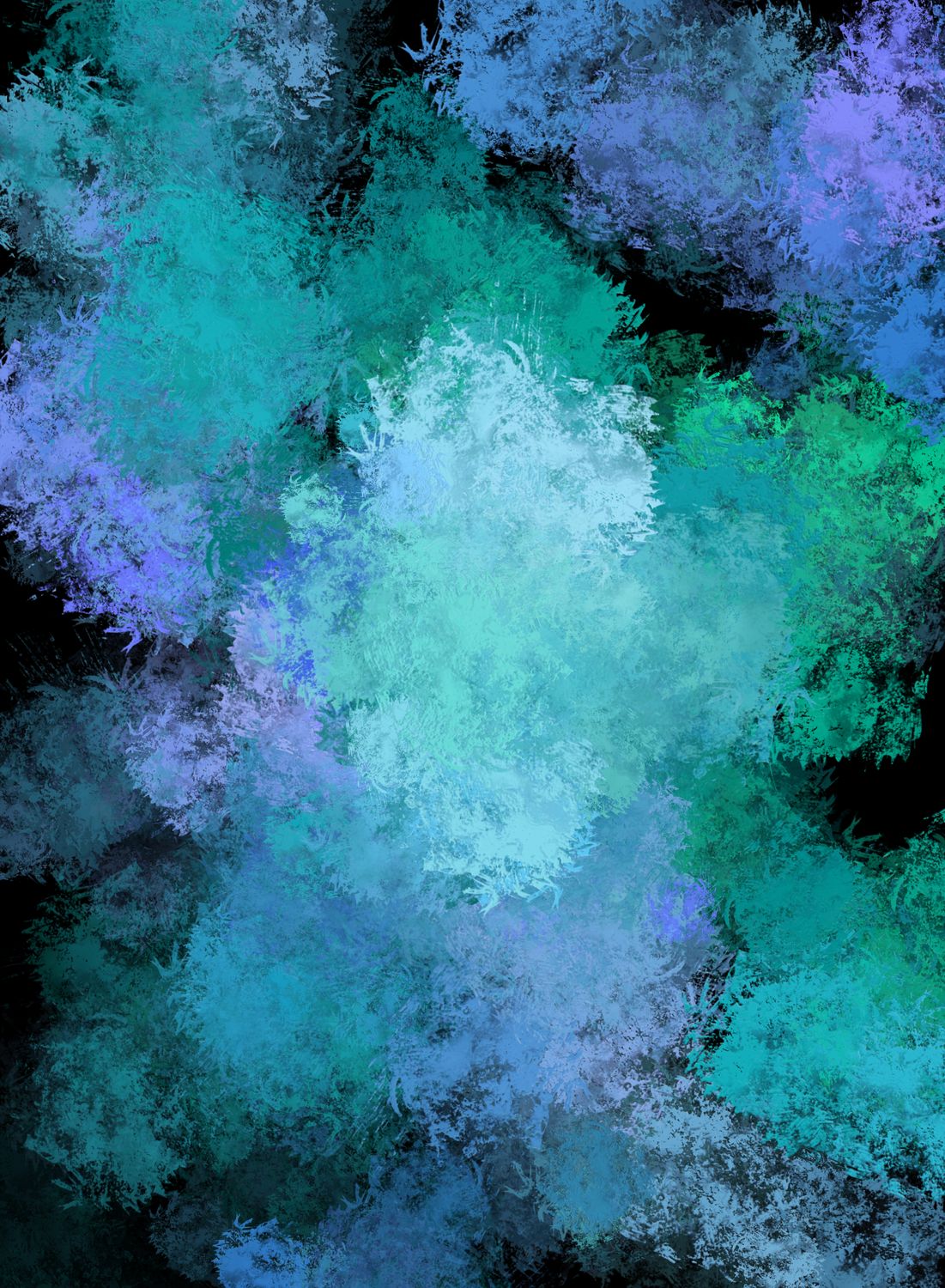 Blue Green and Purple Abstract Painting · Free Stock Photo