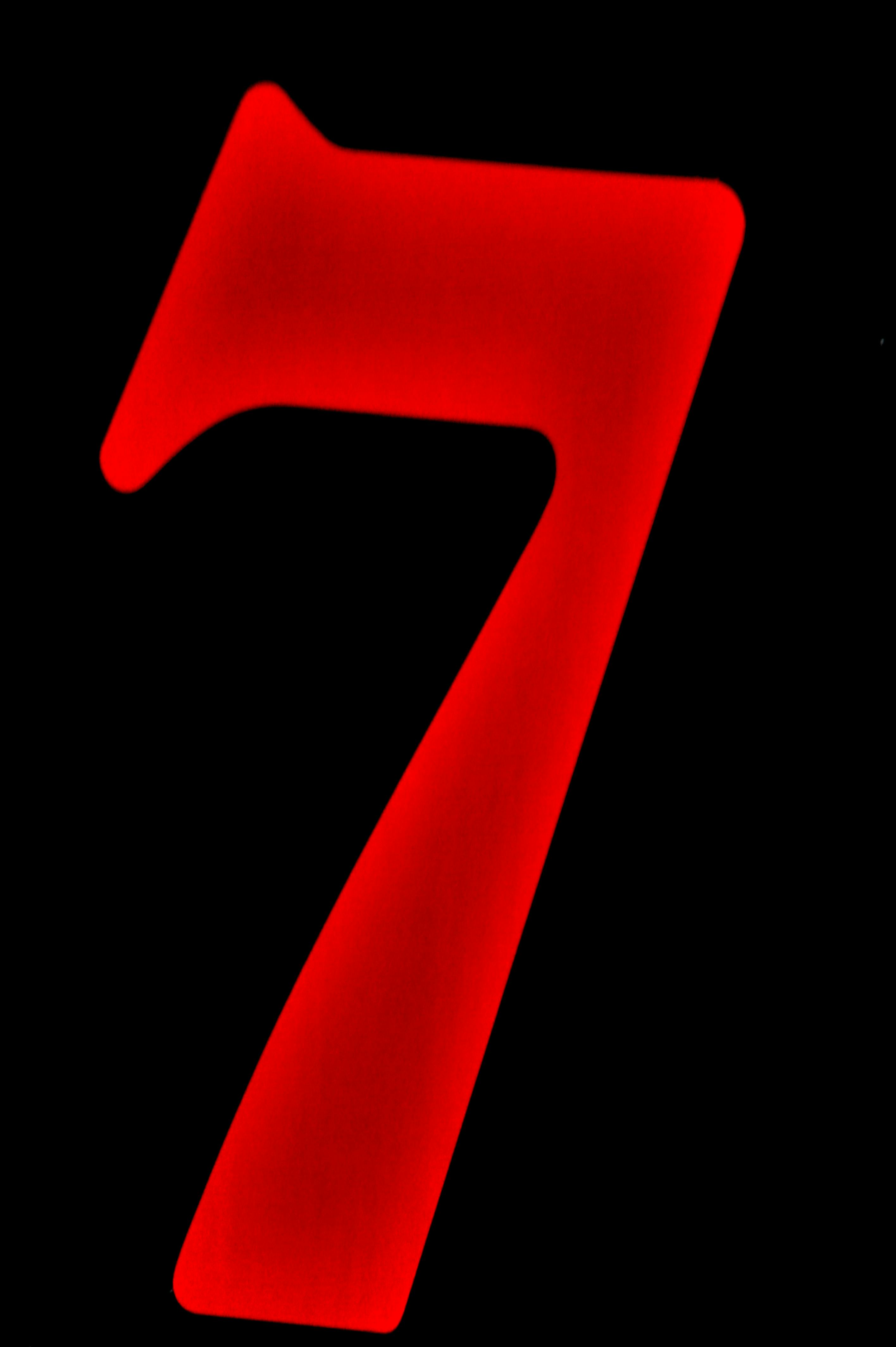 Free stock photo of number 7, number seven, red seven