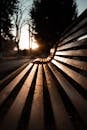 Wooden Bench in Close Up Photography