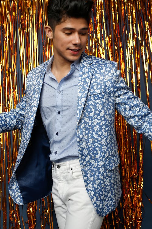 Free Man in Floral Suit Jacket Stock Photo