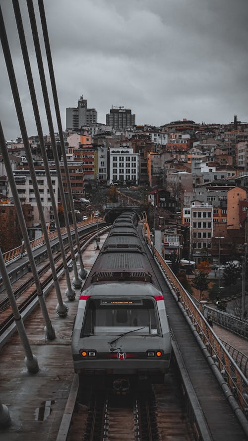 White and Black Train on Rail