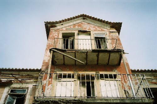 Abandoned House with Balconies