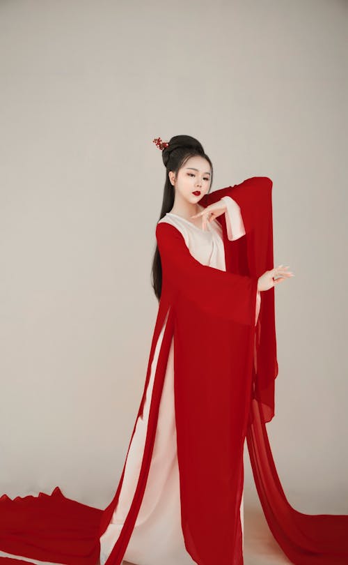 Woman in Red Dress Posing