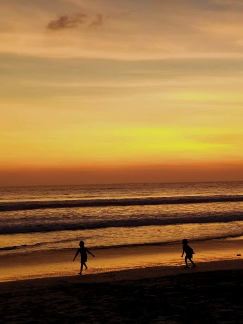 Kostenloses Stock Foto zu goldene stunde, joggen, kinder