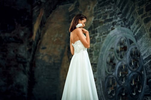 Free Woman in White Wedding Dress Stock Photo