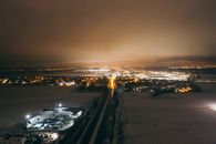 City With High Rise Buildings during Night Time