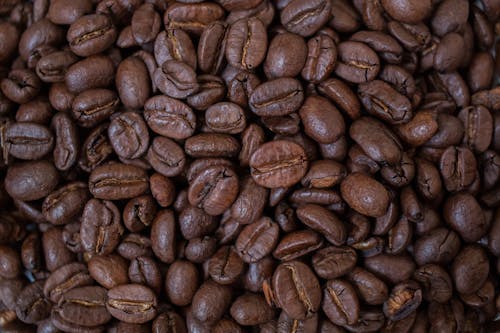 Free Close-Up Shot of Roasted Coffee Beans  Stock Photo