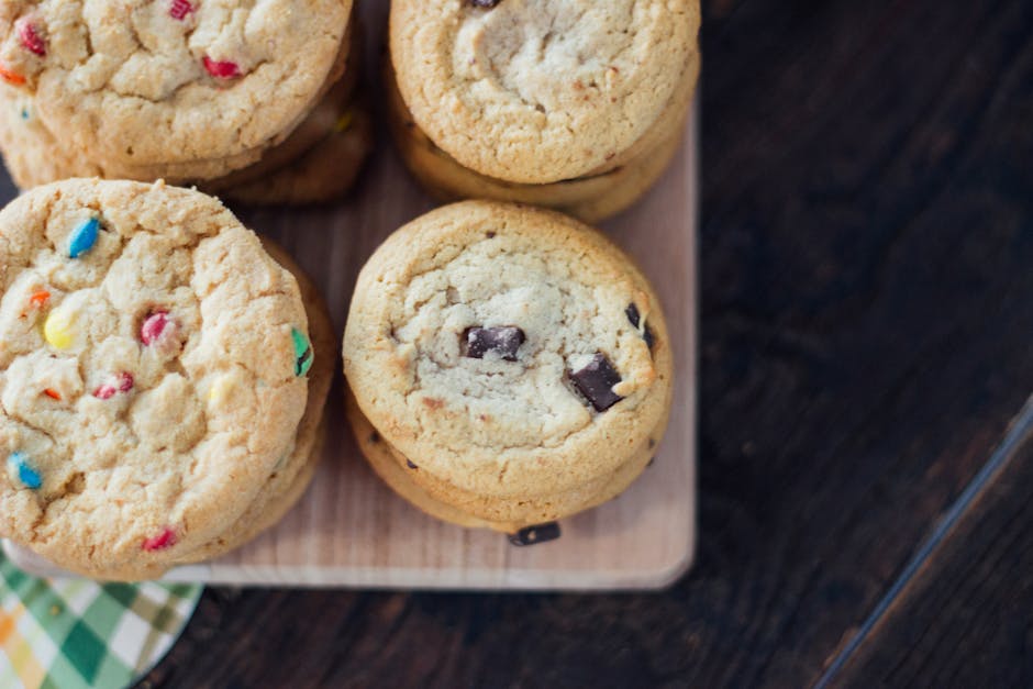 Baked Cookies on Brown Rack