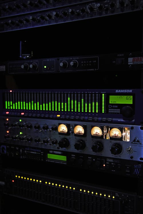 Ecualizador Sonido Mezclador Audio: fotografía de stock