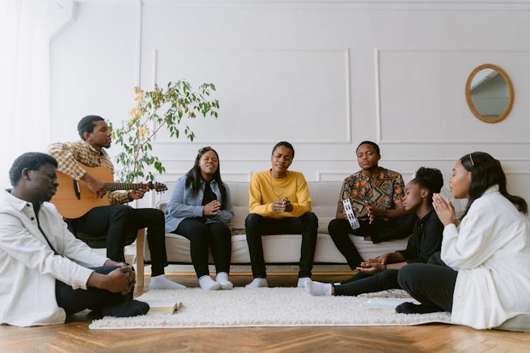 Group Of Friends Singing Together