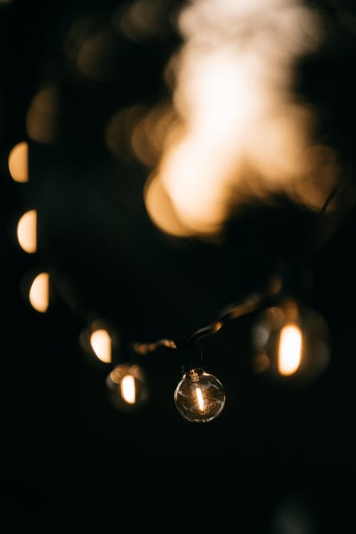 Close Up Photo of Yellow String Lights 