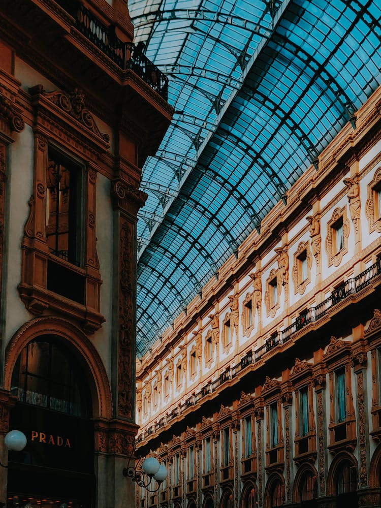 Interior Of Historic Shopping Gallery In Sunlight