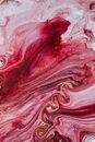 From above of abstract backdrop representing artwork with colorful dynamic dye streams with wavy lines