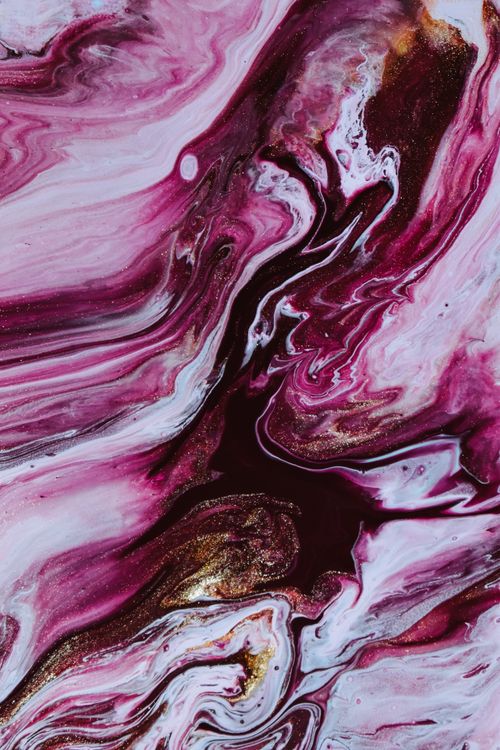 Free Top view of background representing abstract painting with colorful chaotic dye streams with curved lines Stock Photo