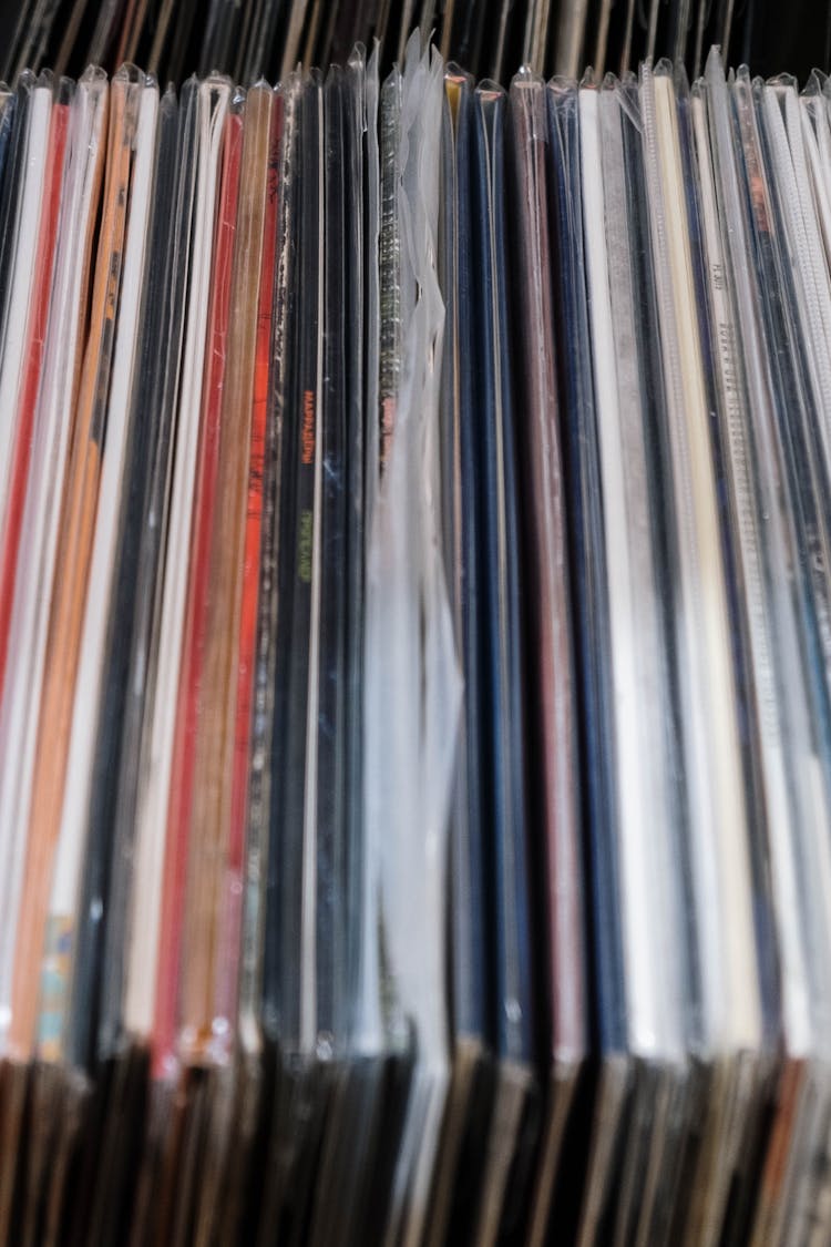 Close-Up Photograph Of Vinyl Records