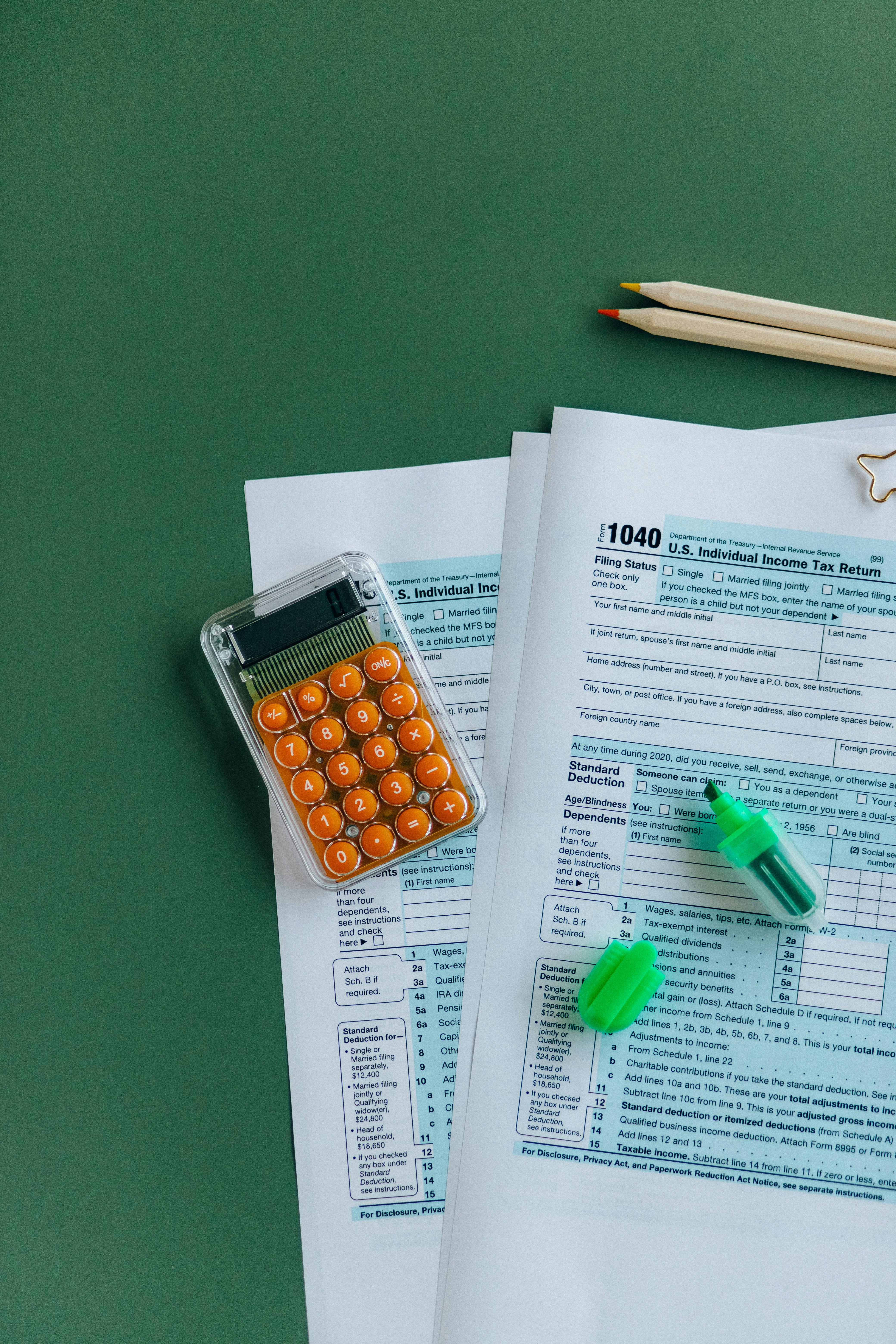 tax documents on the table