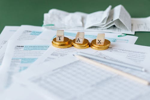 Free Tax Documents on the Table Stock Photo