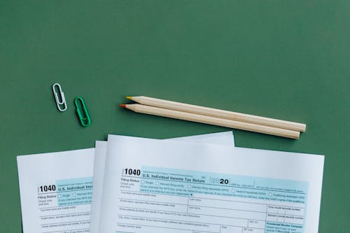 Free Tax Documents on the Table Stock Photo