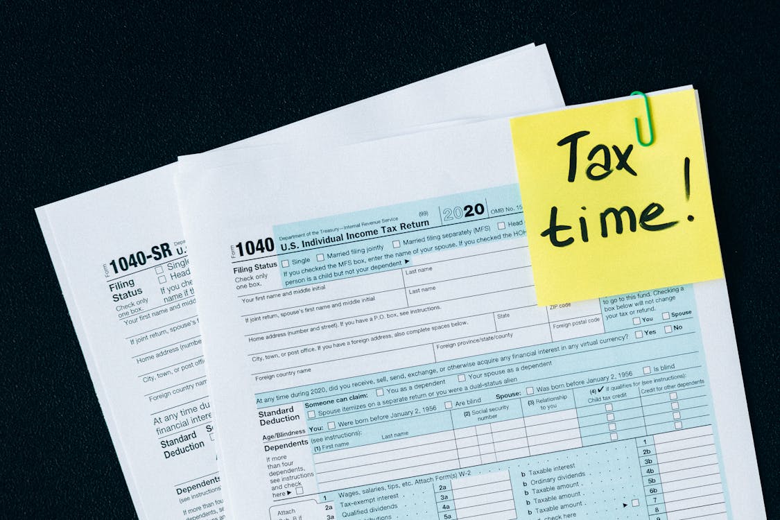 Free Tax Documents on the Table Stock Photo