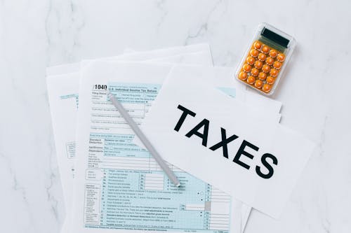 Free Tax Documents on the Table Stock Photo