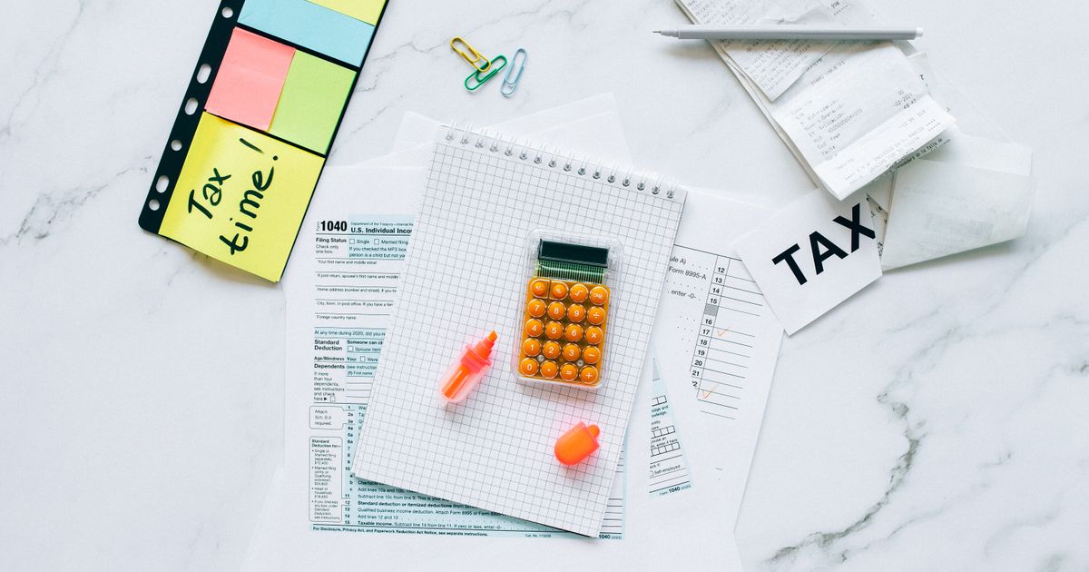 Tax documents on marble table tax extension Form 4868