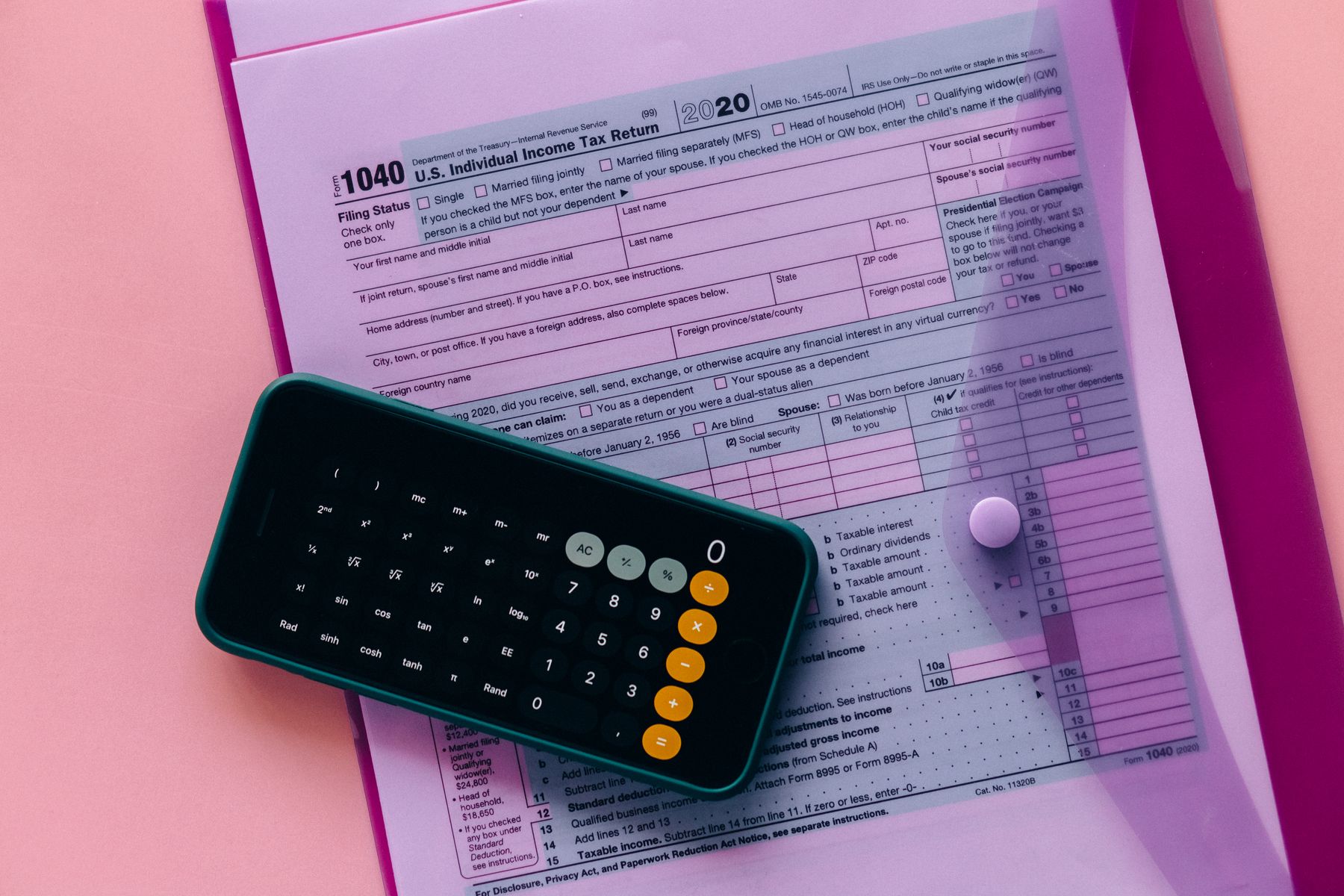 Tax planning documents and calculator