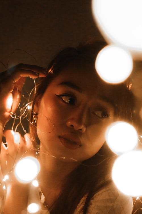 Portrait of a Woman with Lights