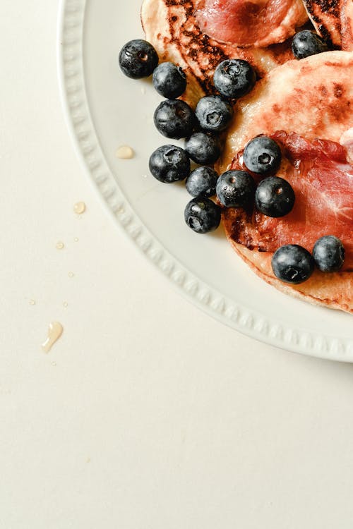 Pancakes with Berries and Bacon