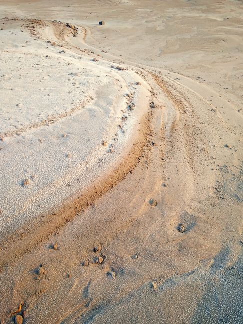 Aerial view of unique sand formations in Salihorski rajon, Belarus.