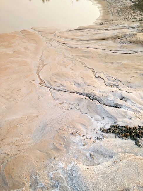 Scenic aerial view of a sandy shoreline with water in Belarus.