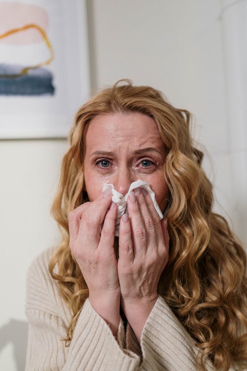 Free Woman Suffering From Her Allergy Stock Photo
