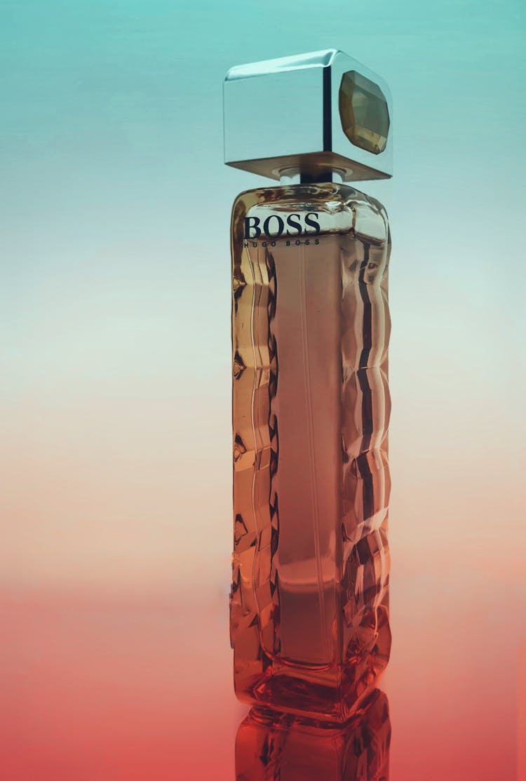 A Hugo Boss Perfume On A Clear Bottle
