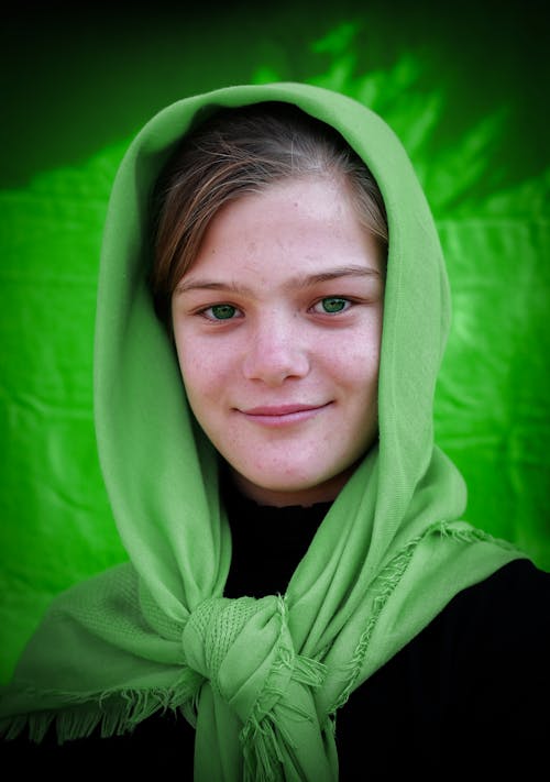 Woman Wearing Green Headscarf