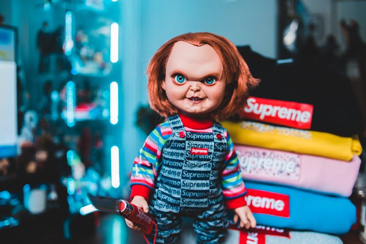 Chucky Doll In Supreme Outfit