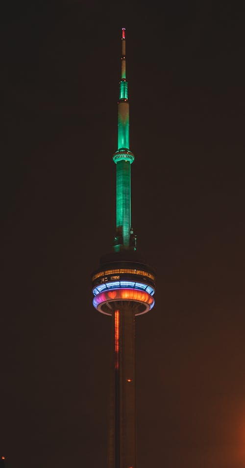 Illuminated Tower at Night