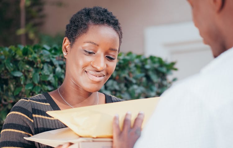 A Woman Receiving Parcels