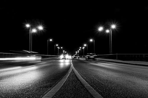 Imagine de stoc gratuită din alb-negru, autoturisme, blur