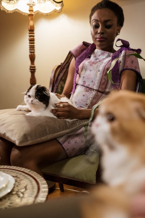 Woman Holding Her Cat