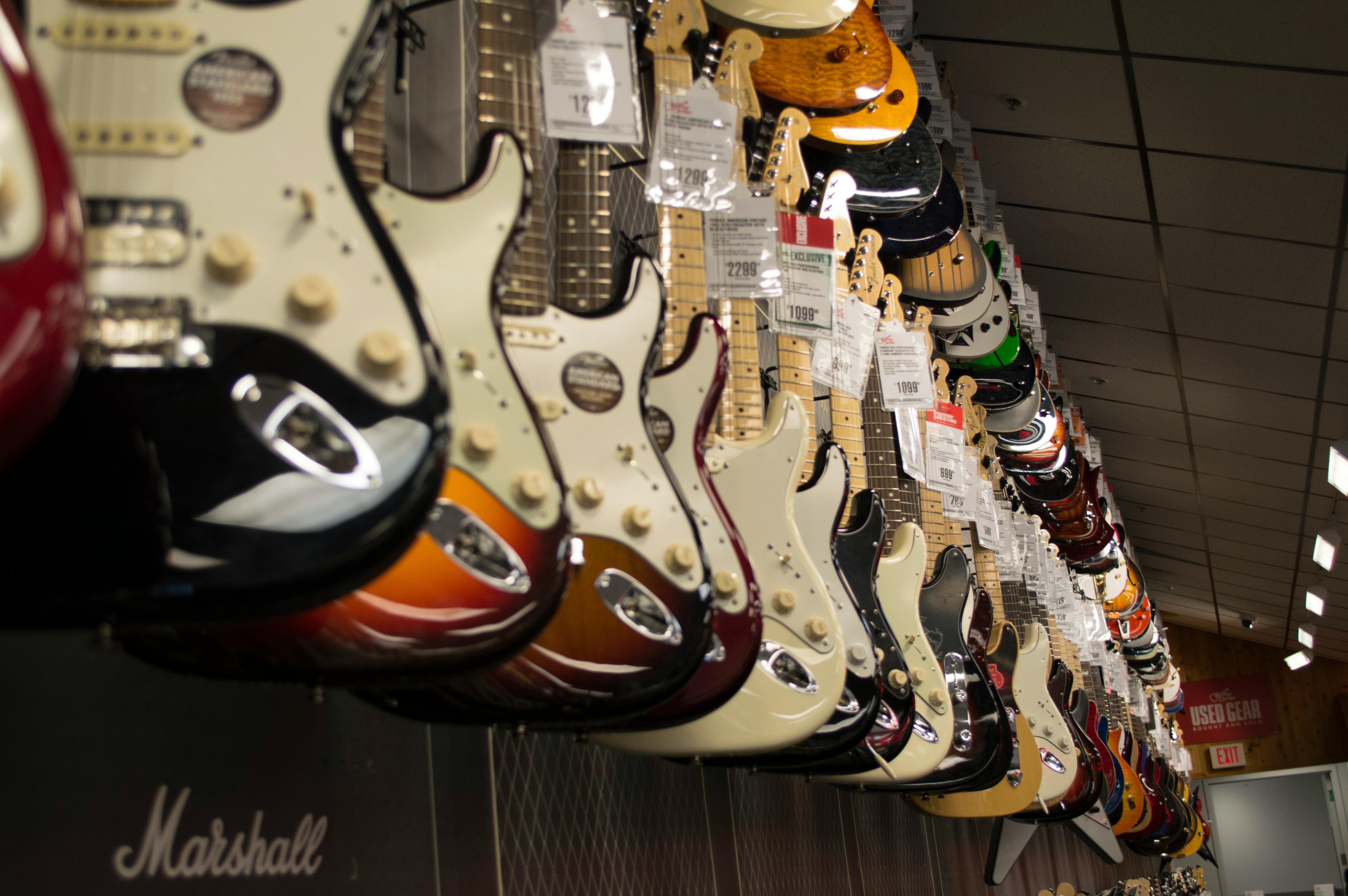 fender electric guitars background