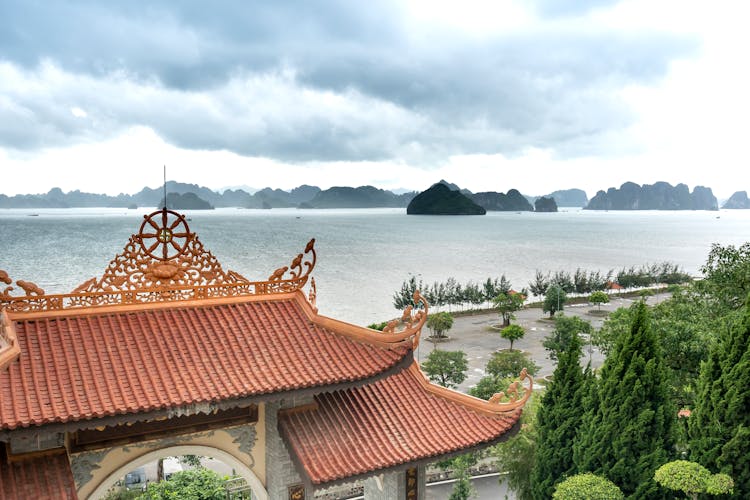 Traditional Asian House Roof Against Water 